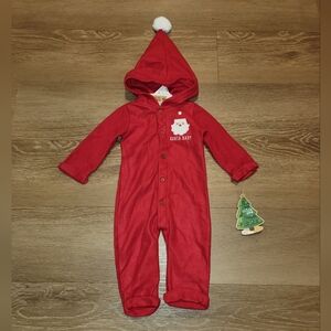 Chick Pea Santa Baby Red Hooded Christmas Unisex One Piece 3-6 Months New